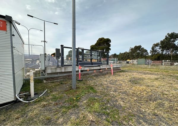 The research site as an open train yard before we transformed it